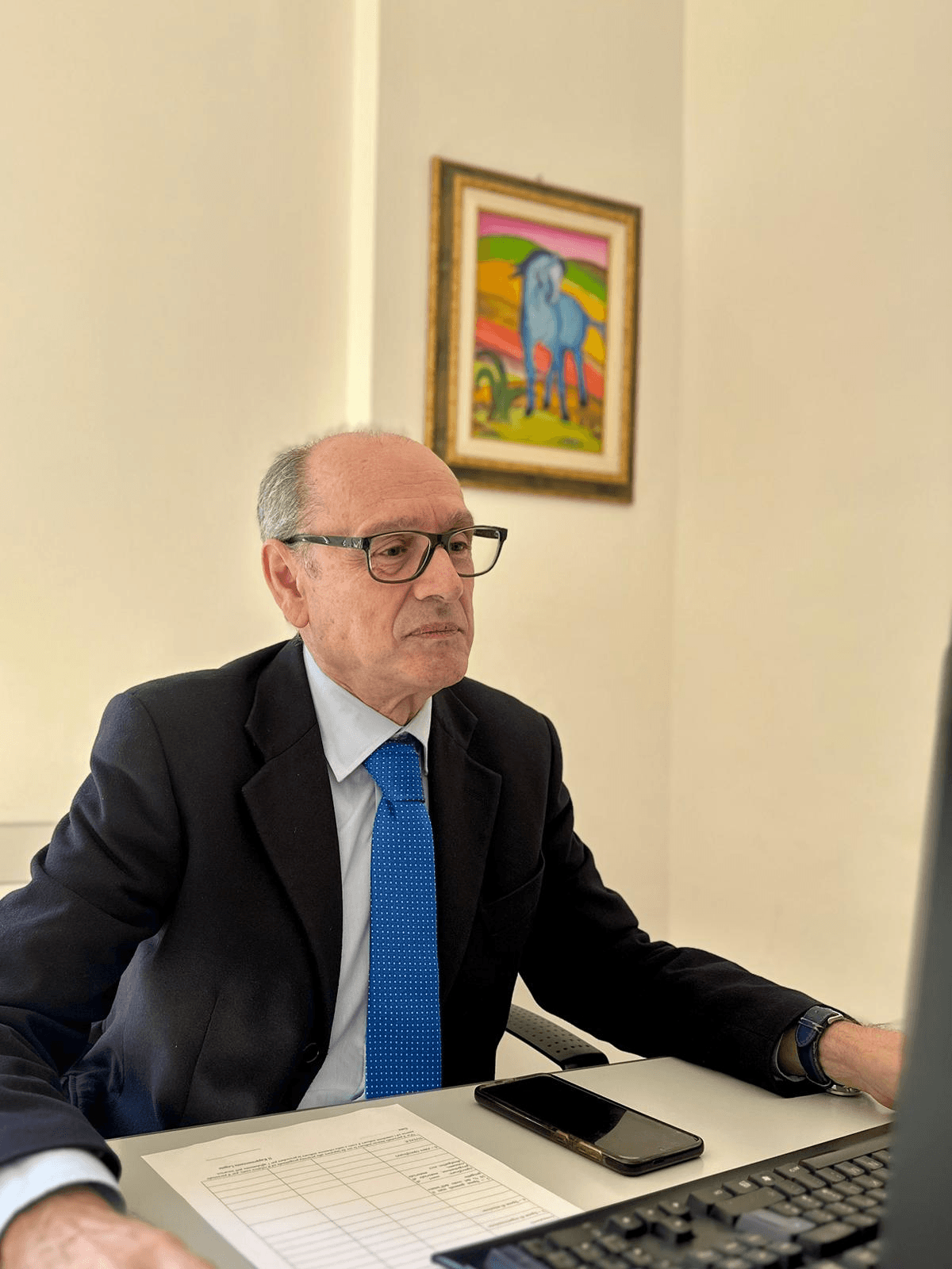 Renato Lualdi al lavoro